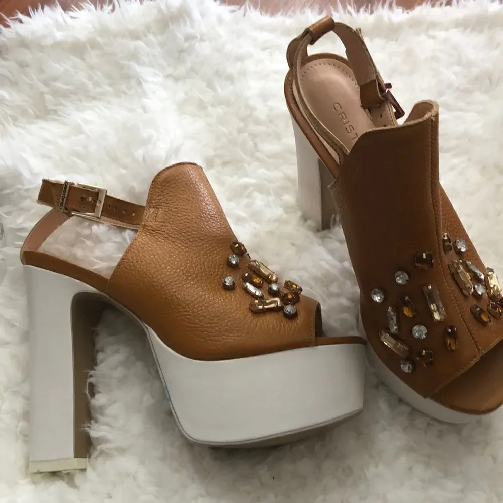 Genuine Leather super high platform sandra’s  7